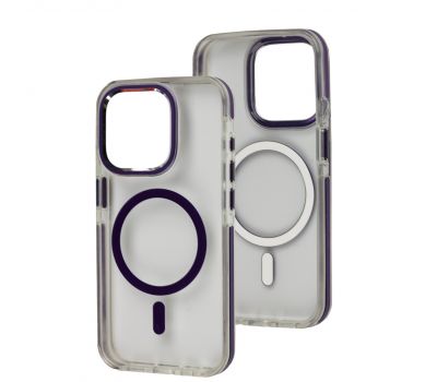 Чохол для iPhone 15 Pro Colorful Metal Frame MagSafe purple