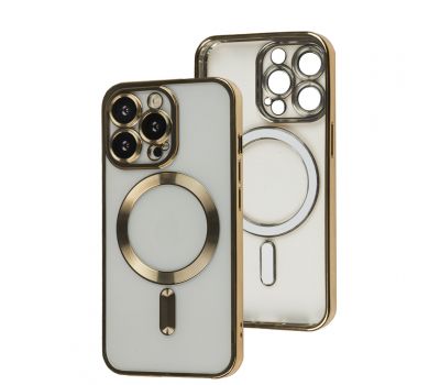 Чохол для iPhone 13 Pro Fibra Chrome MagSafe gold