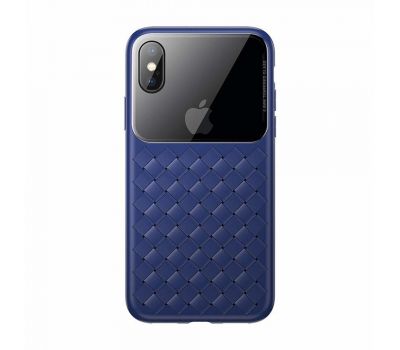 Чохол Baseus Glass Weaving для iPhone Xs Max синій 3510526