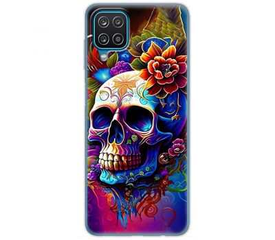 Чохол для Samsung Galaxy A12 / M12 MixCase асорті череп у квітах