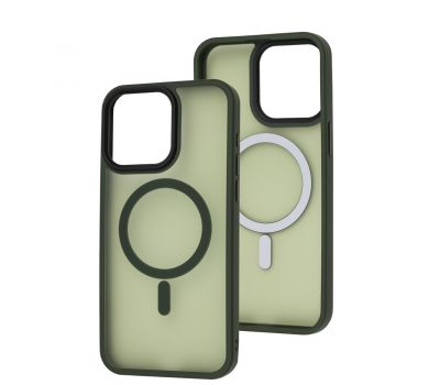 Чохол для iPhone 15 Pro Max WAVE Matte Insane MagSafe green