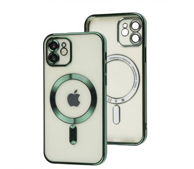 Чохол для iPhone 12 Fibra Chrome MagSafe green