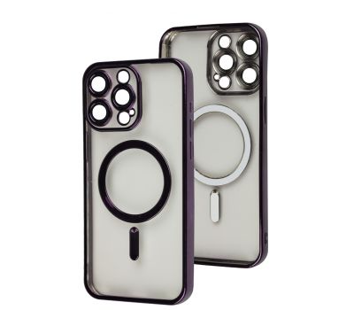 Чохол для iPhone 15 Pro Max Fibra Chrome MagSafe dark purple
