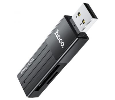 Картридер Hoco HB20 2in1 USB2.0 чорний