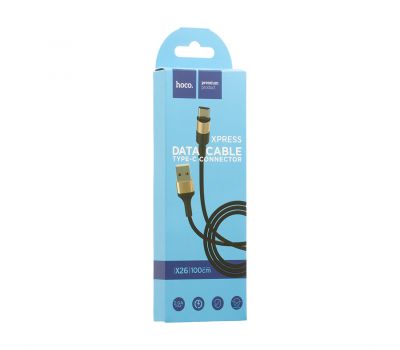 Кабель USB Hoco X26 Xpress Type-C 1m black / gold 3516355