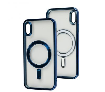 Чохол для iPhone X / Xs Fibra Chrome MagSafe blue