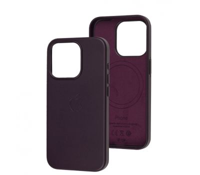 Чохол для iPhone 15 Pro Leather with MagSafe dark cherry