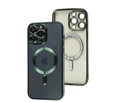 Чохол для iPhone 14 Pro Max Fibra Chrome MagSafe green