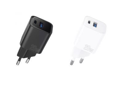 Мережевий зарядний пристрій adapt Proove Silicone Power Plus 20W (Type-C+USB) white 3520574