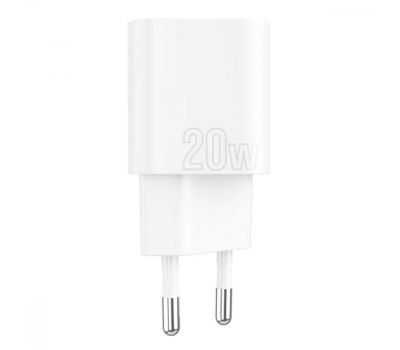 Мережевий зарядний пристрій adapt Proove Silicone Power Plus 20W (Type-C+USB) white 3520575
