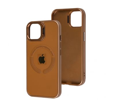 Чохол для iPhone 15 Logo Case MagSafe brown