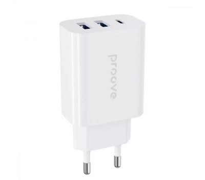 Мереживийарядний пристрій adapt Proove Rapid 30W (2 USB + Type-C) white (білий) 3521774