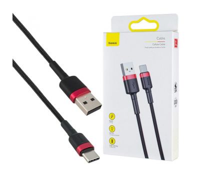 Кабель USB Baseus Cafule Type-C 3A 1m чорно-червоний 3525194