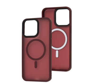 Чохол для iPhone 15 Pro Max WAVE Matte Insane MagSafe dark red