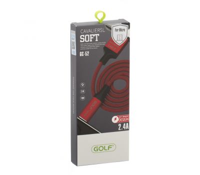 Кабель USB Golf GC-52m microUSB 2.4A (1m) красный 353987