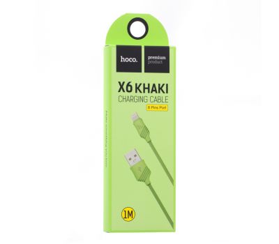 Кабель Hoco X6 Khaki Lightning Charging Cable (1 m) салатовый 353729