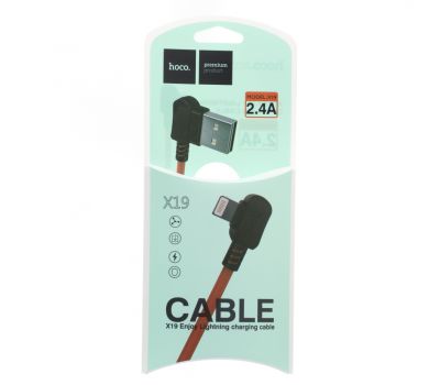 Кабель USB Hoco X19 Enjoy Lightning 2.4A (1m) черно красный 353583