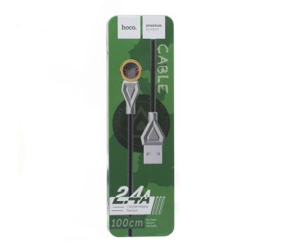 Кабель USB Hoco U25 Golden Armor Type-C  2.4A fast charging (1m) серый 353400