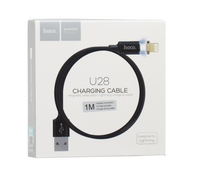 Кабель USB Hoco U28 Magnetic Adsorption Lightning (1m) черный 353409
