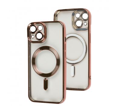 Чохол для iPhone 14 Fibra Chrome MagSafe rose gold