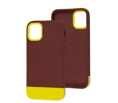 Чохол для iPhone 11 Bichromatic brown burgundy / yellow