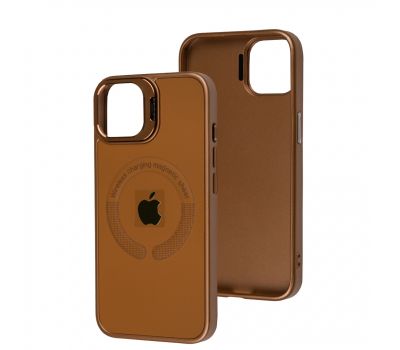 Чохол для iPhone 14 Logo Case MagSafe brown