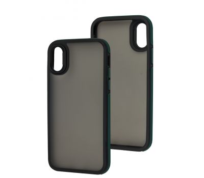 Чохол для iPhone X / Xs Shield Dual Color чорний / зелений