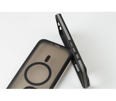 Чохол для iPhone 13 / 14 Matte Strong Frame MagSafe black / grey 3546934