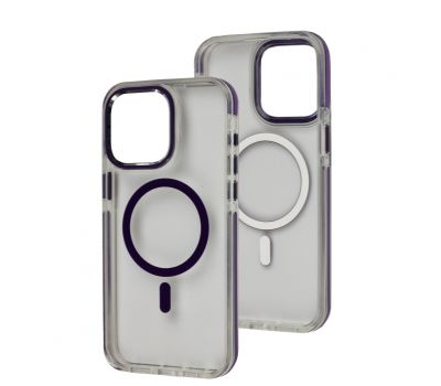 Чохол для iPhone 15 Pro Max Colorful Metal Frame MagSafe purple