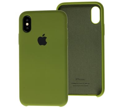 Чохол Silicone для iPhone X / Xs case army green