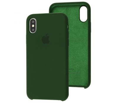 Чохол Silicone для iPhone X / Xs case forest green