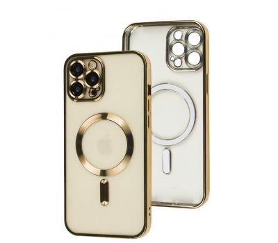 Чохол для iPhone 12 Pro Max Fibra Chrome MagSafe gold