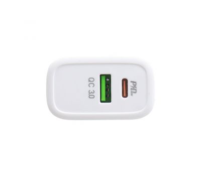 Мережевий ЗП Hoco C57A PD+QC3.0 (1Type-C/1USB/3.1A) white 3550658