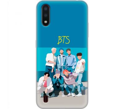 Чохол для Samsung Galaxy A01 (A015) MixCase BTS на блакитному