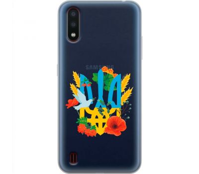 Чохол для Samsung Galaxy A01 (A015) MixCase патріотичні герб у квітах