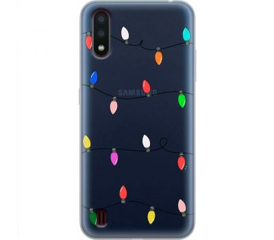 Чохол для Samsung Galaxy A01 (A015) MixCase Новий рік кольорова гірлянда