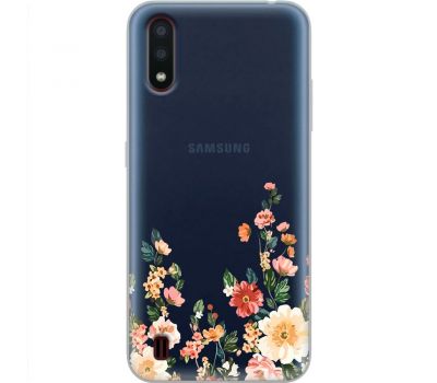 Чохол для Samsung Galaxy A01 (A015) Mixcase квіти квіточки