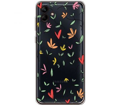 Чохол для Samsung Galaxy A04e (A042) Mixcase квіти квіточки - листочки