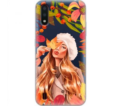 Чохол для Samsung Galaxy A01 (A015) MixCase осінь дівчина у біреті