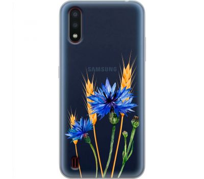 Чохол для Samsung Galaxy A01 (A015) Mixcase квіти волошки в колосках