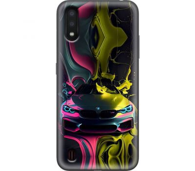 Чохол для Samsung Galaxy A01 (A015) MixCase машини pink / yellow