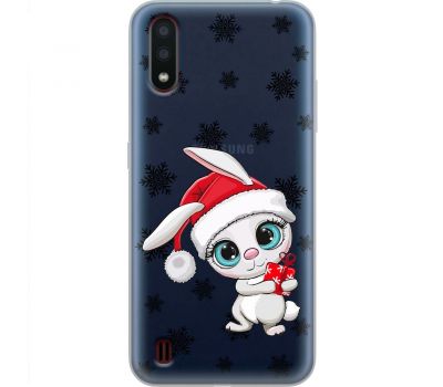 Чохол для Samsung Galaxy A01 (A015) MixCase Новий рік кролик у сніжинках