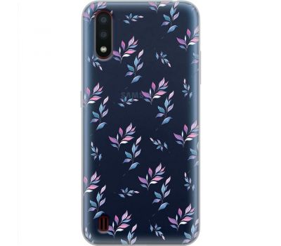 Чохол для Samsung Galaxy A01 (A015) Mixcase квіти патерн гілки з градієнтом