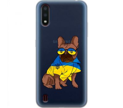 Чохол для Samsung Galaxy A01 (A015) MixCase патріотичні мопс в жовто-синіх кол