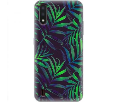 Чохол для Samsung Galaxy A01 (A015) MixCase квіти тропічні листочки