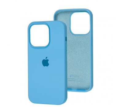 Чохол для iPhone 14 Pro Square Full silicone блакитний / blue