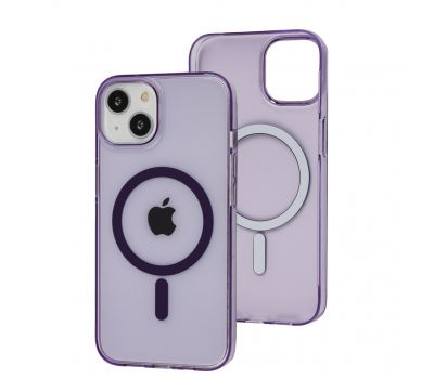 Чохол для iPhone 14 Clear color MagSafe purple