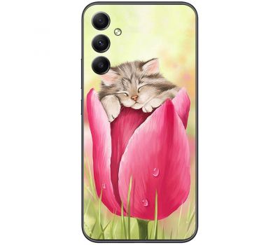 Чохол для Samsung Galaxy S24 MixCase весна тюльпан і кошеня