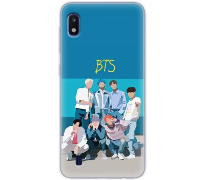 Чохол для Samsung Galaxy A10 (A105) MixCase BTS на блакитному