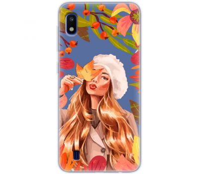 Чохол для Samsung Galaxy A10 (A105) MixCase осінь дівчина у біреті